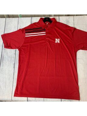 Horn Legend sz XXL Polo Shirt SS Nebraska Cornhuskers Athletic Wear